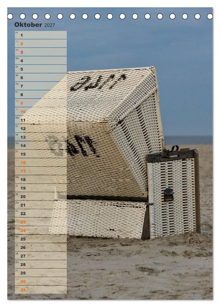 Weitere Ansicht: Zwischen Dünen und Watt / Geburtstagskalender (Tischkalender 2027 DIN A5 hoch), CALVENDO Monatskalender | Kathleen Bergmann, Calvendo