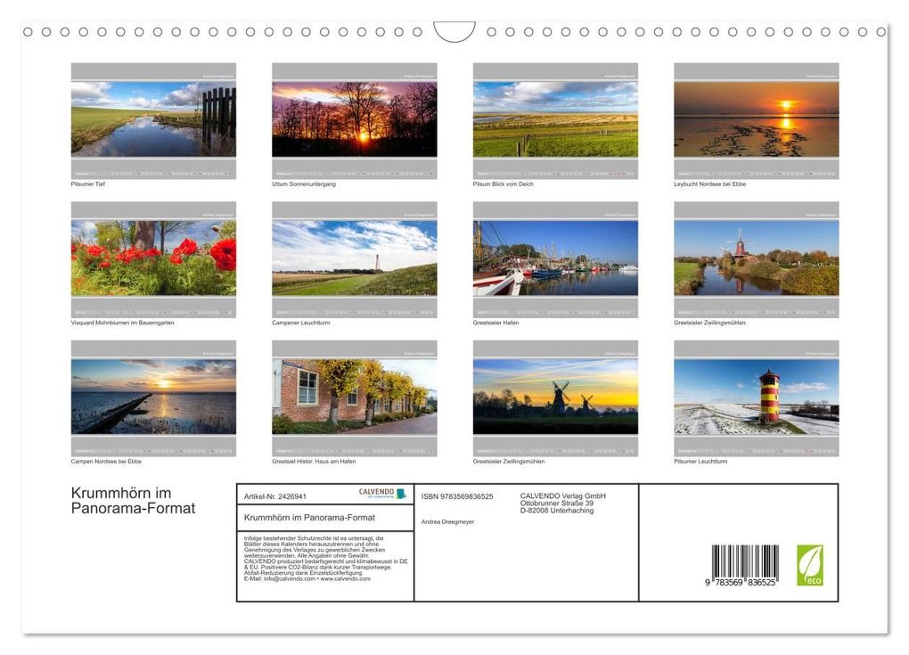 Weitere Ansicht: Krummhörn im Panorama-Format (Wandkalender 2027 DIN A3 quer), CALVENDO Monatskalender | Andrea Dreegmeyer, Calvendo