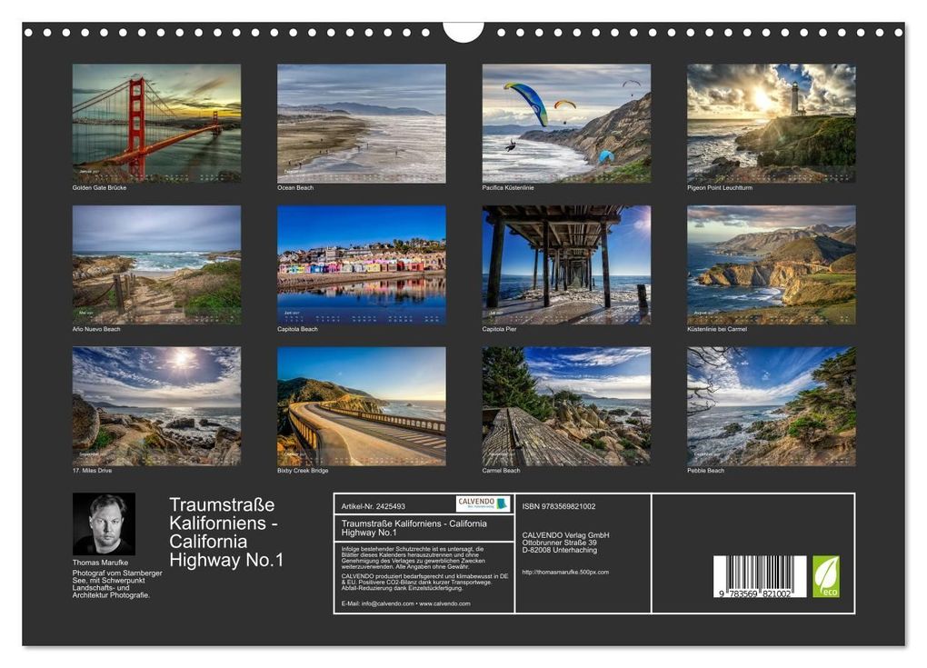 Weitere Ansicht: Traumstraße Kaliforniens - California Highway No.1 (Wandkalender 2027 DIN A3 quer), CALVENDO Monatskalender | Thomas Marufke, Calvendo