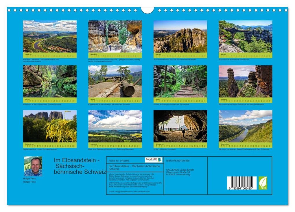 Weitere Ansicht: Im Elbsandstein - Sächsisch-böhmische Schweiz (Wandkalender 2027 DIN A3 quer), CALVENDO Monatskalender | Holger Felix, Calvendo