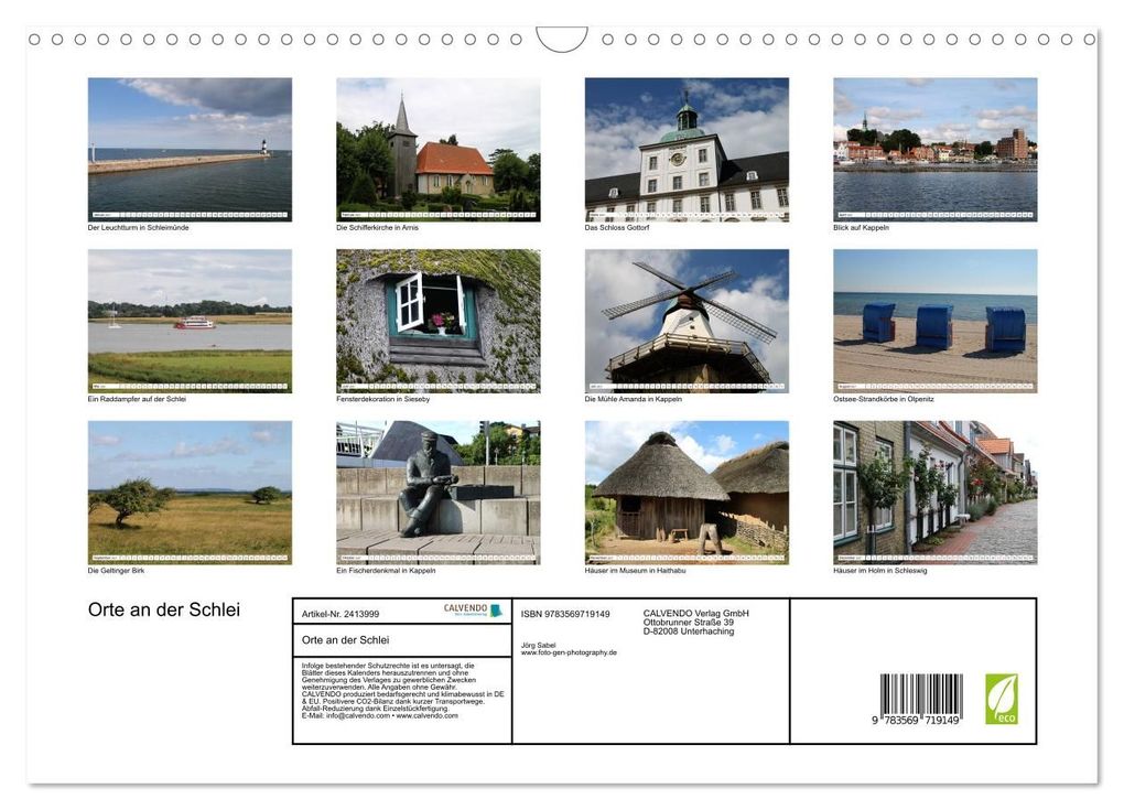 Weitere Ansicht: Orte an der Schlei (Wandkalender 2027 DIN A3 quer), CALVENDO Monatskalender | Jörg Sabel, Calvendo