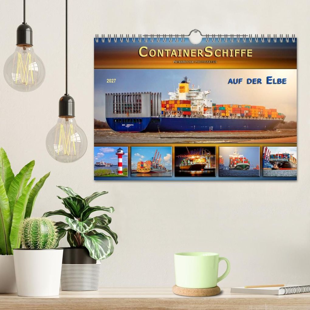 Weitere Ansicht: Containerschiffe auf der Elbe (Wandkalender 2027 DIN A4 quer), CALVENDO Monatskalender | Peter Roder, Calvendo