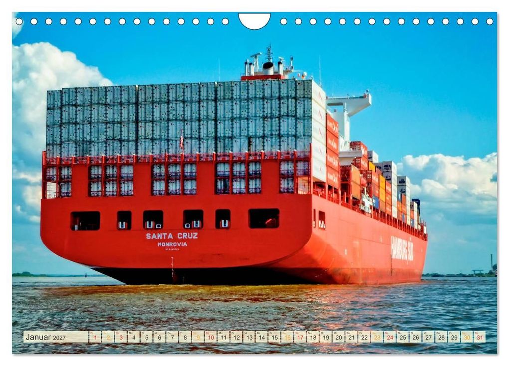 Weitere Ansicht: Containerschiffe auf der Elbe (Wandkalender 2027 DIN A4 quer), CALVENDO Monatskalender | Peter Roder, Calvendo