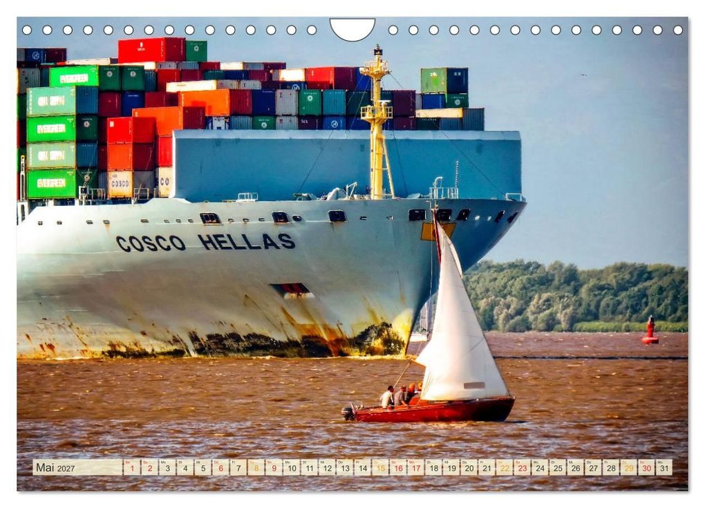 Weitere Ansicht: Containerschiffe auf der Elbe (Wandkalender 2027 DIN A4 quer), CALVENDO Monatskalender | Peter Roder, Calvendo