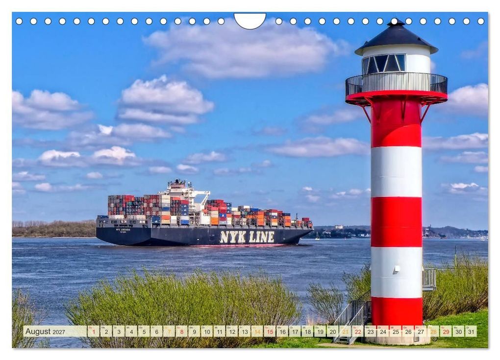 Weitere Ansicht: Containerschiffe auf der Elbe (Wandkalender 2027 DIN A4 quer), CALVENDO Monatskalender | Peter Roder, Calvendo