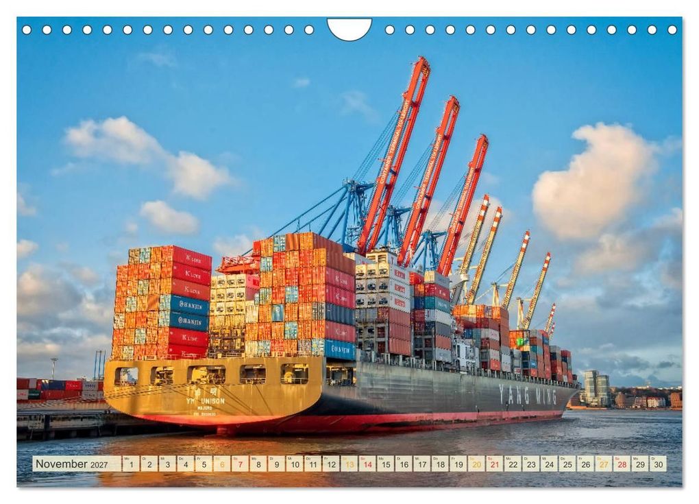 Weitere Ansicht: Containerschiffe auf der Elbe (Wandkalender 2027 DIN A4 quer), CALVENDO Monatskalender | Peter Roder, Calvendo