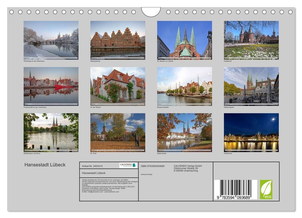Weitere Ansicht: Hansestadt Lübeck (Wandkalender 2027 DIN A4 quer), CALVENDO Monatskalender | Andrea Potratz, Calvendo
