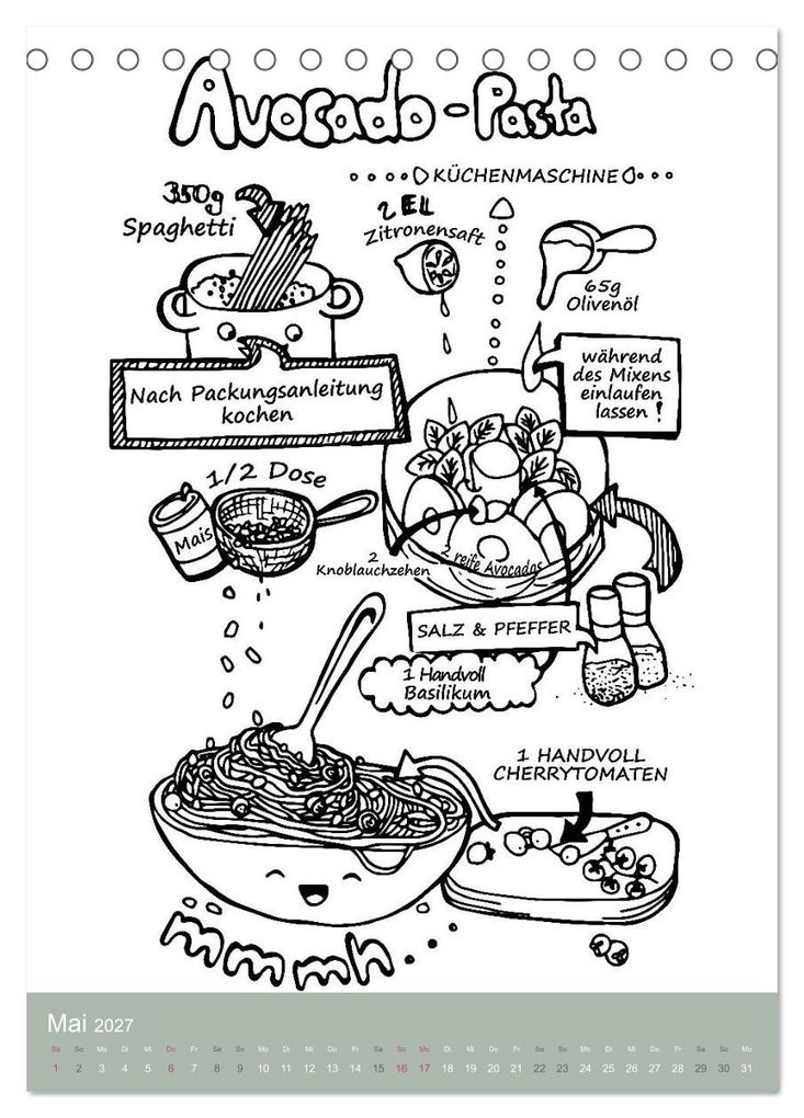 Weitere Ansicht: KOCH MAL KALENDER - Lustige Rezepte zum Ausmalen (Tischkalender 2027 DIN A5 hoch), CALVENDO Monatskalender | Christina Speer, Calvendo