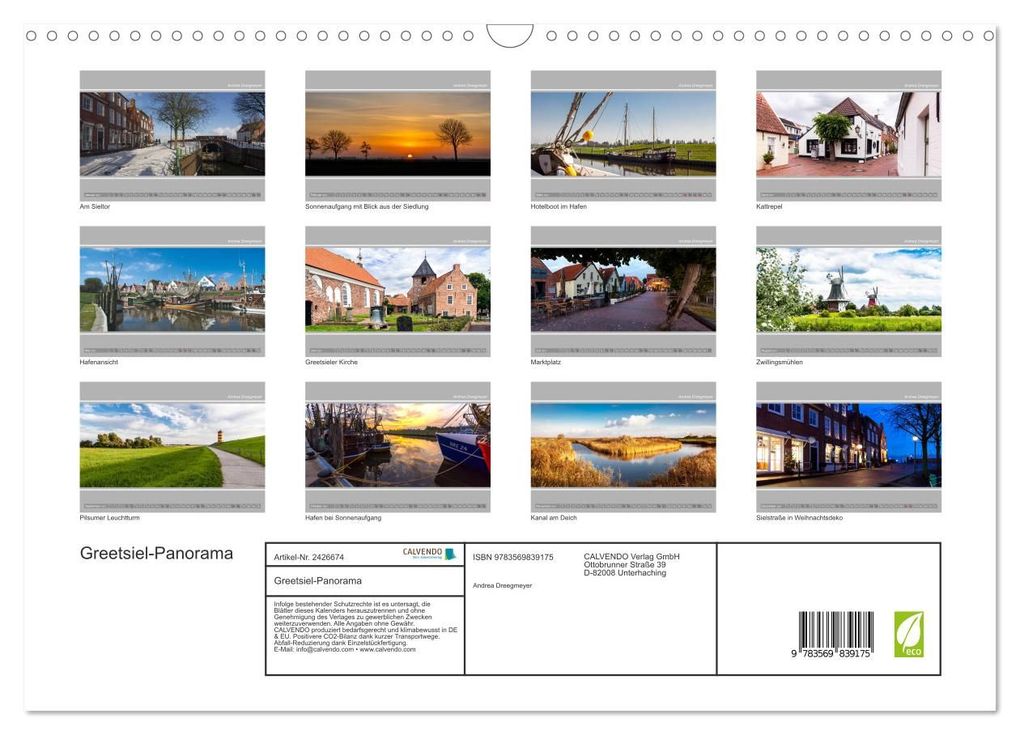 Weitere Ansicht: Greetsiel-Panorama (Wandkalender 2027 DIN A3 quer), CALVENDO Monatskalender | Andrea Dreegmeyer, Calvendo