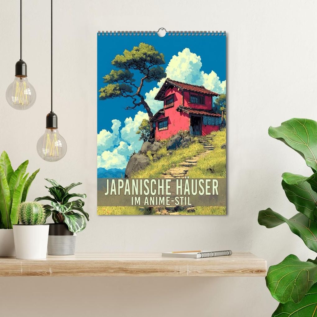 Weitere Ansicht: Japanische Häuser - im Anime-Stil (Wandkalender 2027 DIN A3 hoch), CALVENDO Monatskalender | Val Thoermer, Calvendo