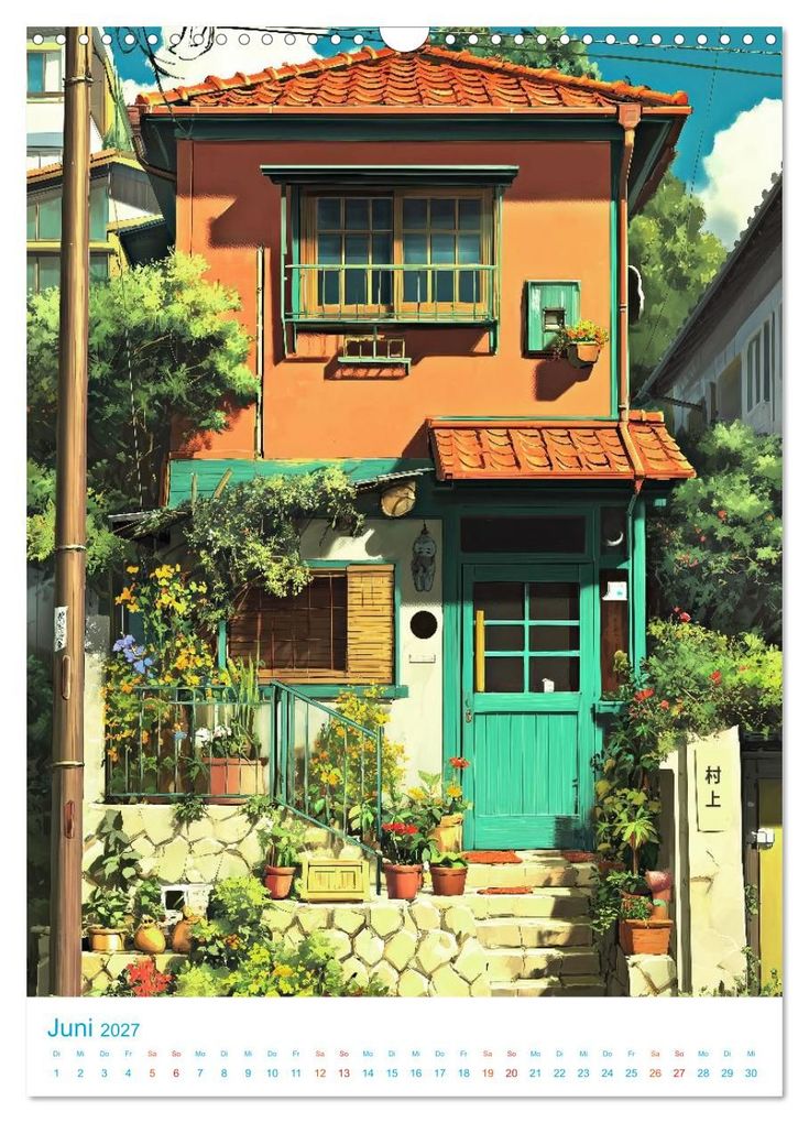 Weitere Ansicht: Japanische Häuser - im Anime-Stil (Wandkalender 2027 DIN A3 hoch), CALVENDO Monatskalender | Val Thoermer, Calvendo