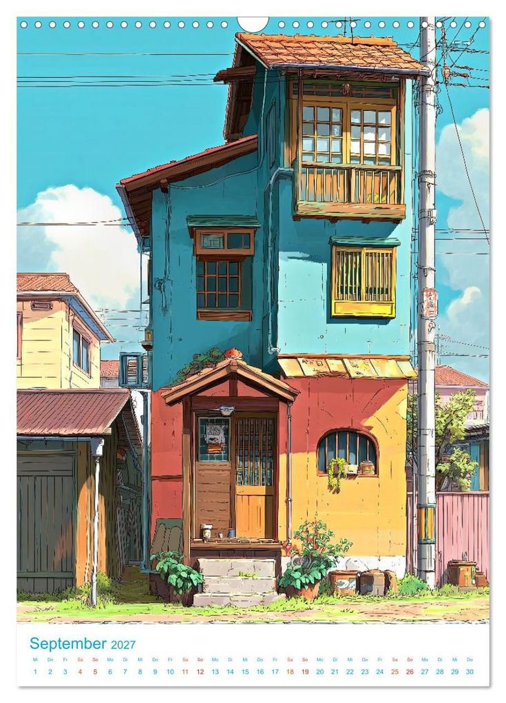 Weitere Ansicht: Japanische Häuser - im Anime-Stil (Wandkalender 2027 DIN A3 hoch), CALVENDO Monatskalender | Val Thoermer, Calvendo