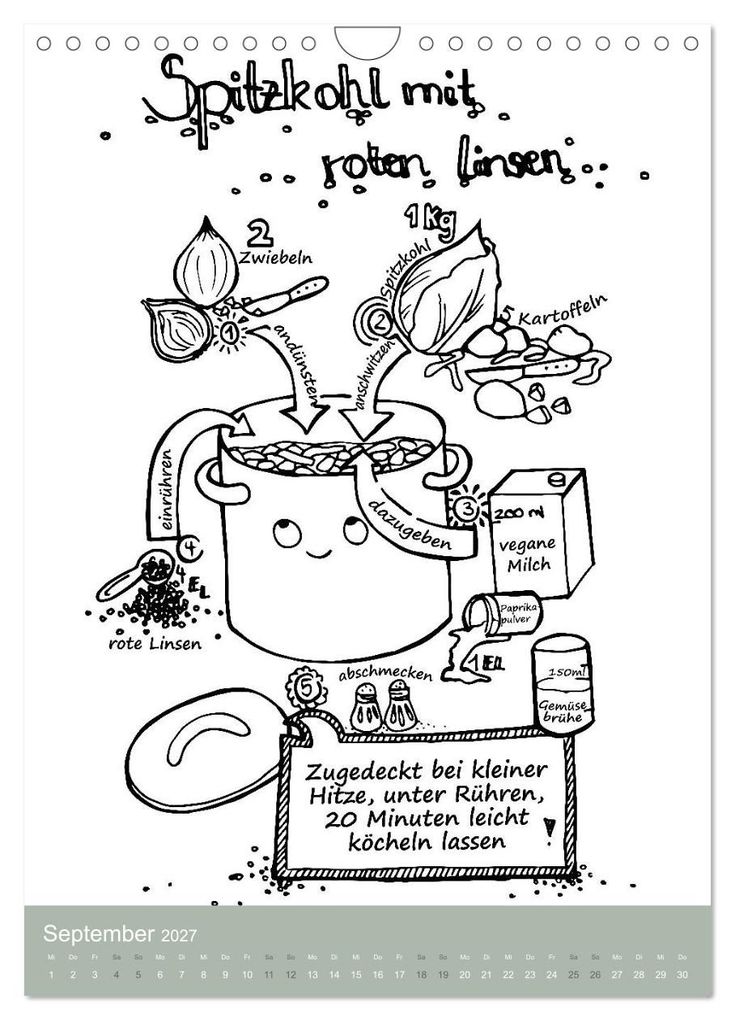 Weitere Ansicht: KOCH MAL KALENDER - Lustige Rezepte zum Ausmalen (Wandkalender 2027 DIN A4 hoch), CALVENDO Monatskalender | Christina Speer, Calvendo