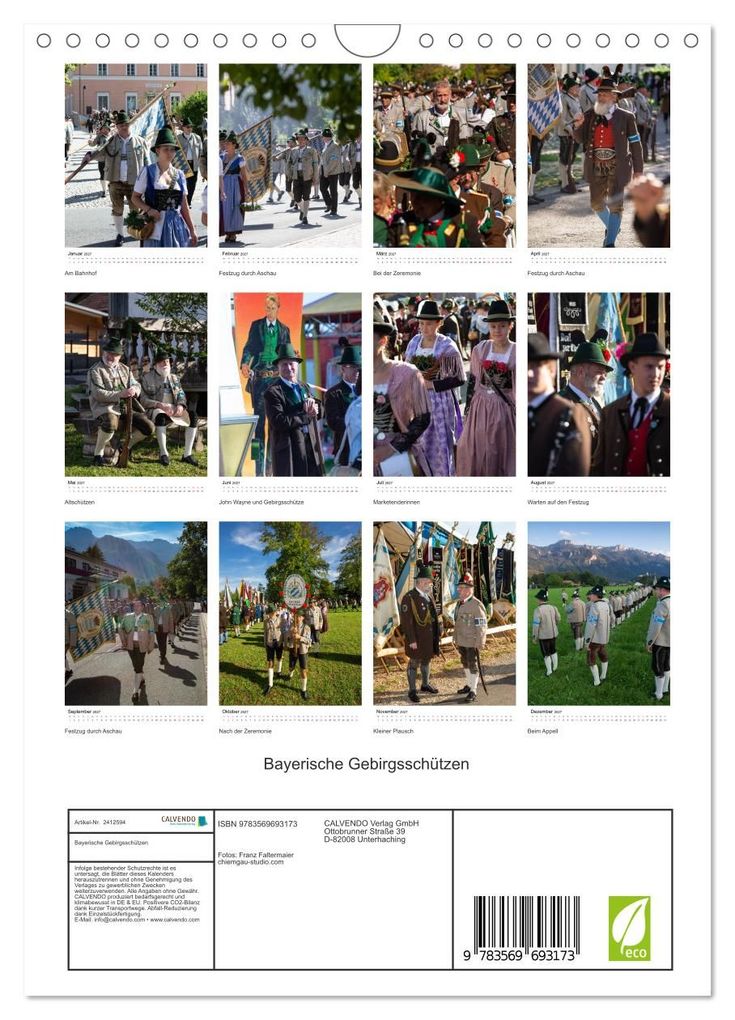 Weitere Ansicht: Bayerische Gebirgsschützen (Wandkalender 2027 DIN A4 hoch), CALVENDO Monatskalender | Franz Faltermaier, Calvendo