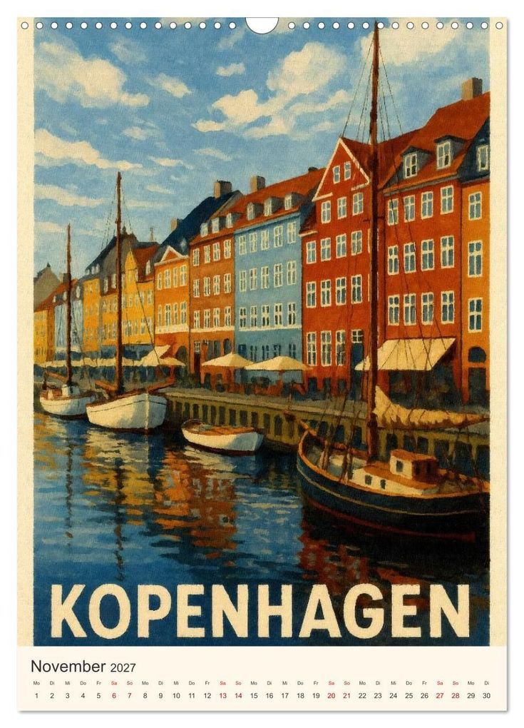 Weitere Ansicht: Hyggelige City-Poster Dänemark (Wandkalender 2027 DIN A3 hoch), CALVENDO Monatskalender | Sabine Wagner, Calvendo