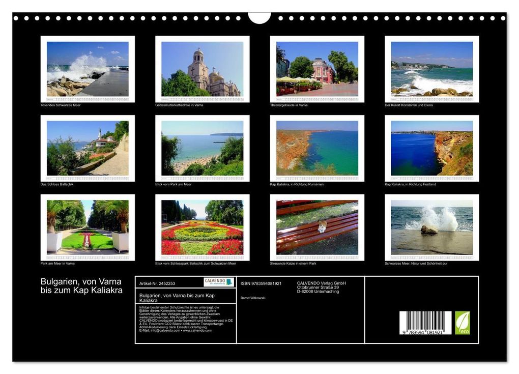 Weitere Ansicht: Bulgarien, von Varna bis zum Kap Kaliakra (Wandkalender 2027 DIN A3 quer), CALVENDO Monatskalender | Bernd Witkowski, Calvendo