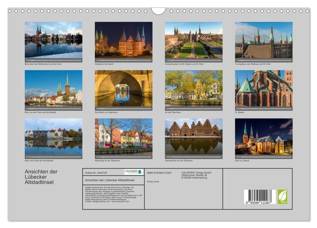 Weitere Ansicht: Ansichten der Lübecker Altstadtinsel (Wandkalender 2027 DIN A3 quer), CALVENDO Monatskalender | Sidney Smith, Calvendo