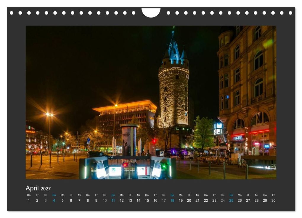 Weitere Ansicht: FRANKFURT - Nachtlichter 2027 (Wandkalender 2027 DIN A4 quer), CALVENDO Monatskalender | Georg Stelzner, Calvendo