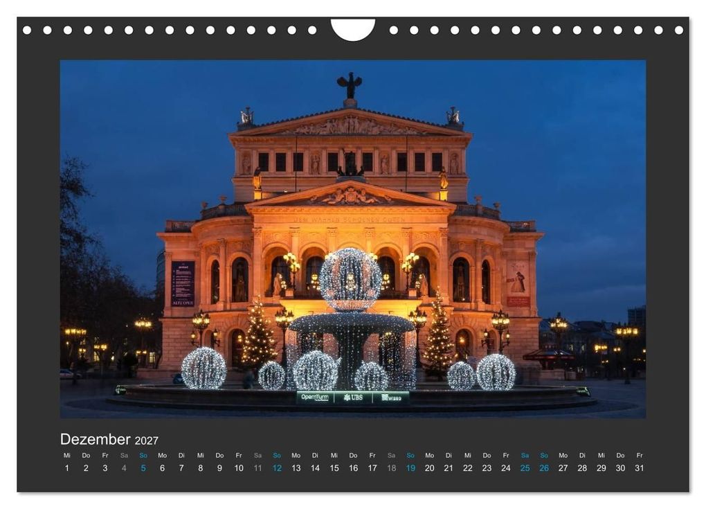 Weitere Ansicht: FRANKFURT - Nachtlichter 2027 (Wandkalender 2027 DIN A4 quer), CALVENDO Monatskalender | Georg Stelzner, Calvendo