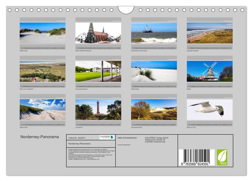 Weitere Ansicht: Norderney-Panorama (Wandkalender 2027 DIN A4 quer), CALVENDO Monatskalender | Andrea Dreegmeyer, Calvendo