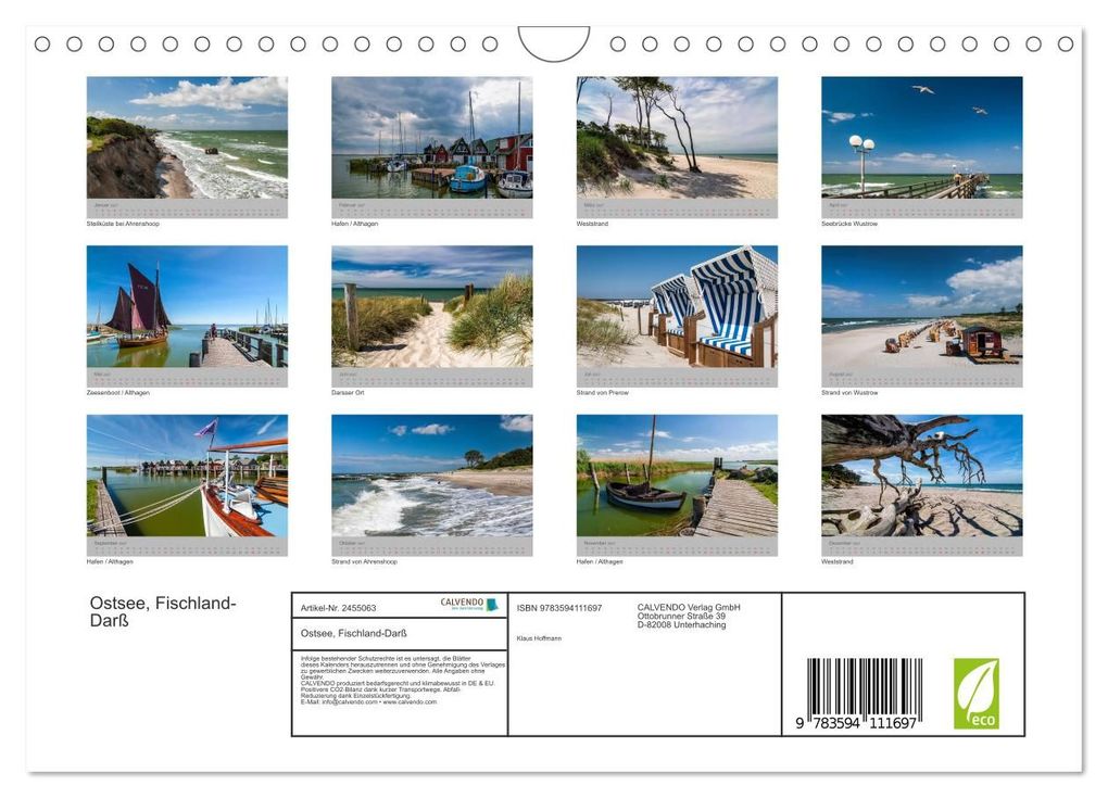 Weitere Ansicht: Ostsee, Fischland-Darß (Wandkalender 2027 DIN A4 quer), CALVENDO Monatskalender | Klaus Hoffmann, Calvendo