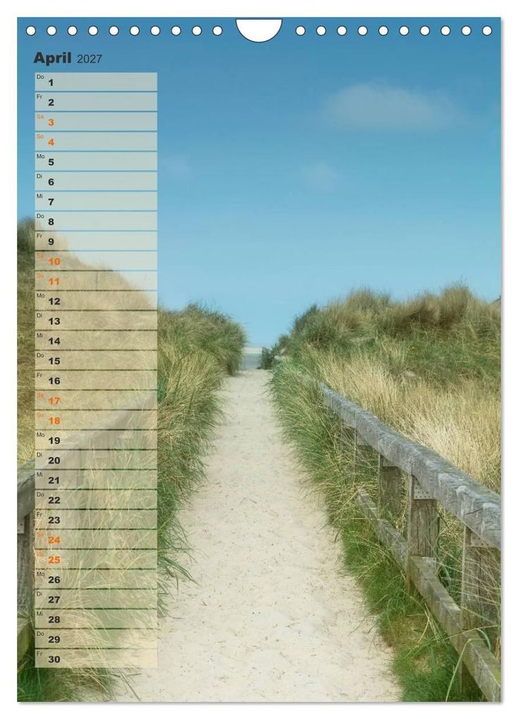 Weitere Ansicht: Zwischen Dünen und Watt / Geburtstagskalender (Wandkalender 2027 DIN A4 hoch), CALVENDO Monatskalender | Kathleen Bergmann, Calvendo