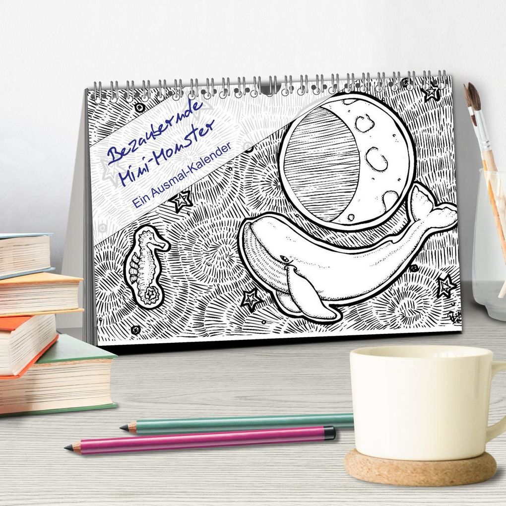 Weitere Ansicht: Bezaubernde Mini-Monster - Ein Ausmal-Kalender (Tischkalender 2027 DIN A5 quer), CALVENDO Monatskalender | Benita Zabel