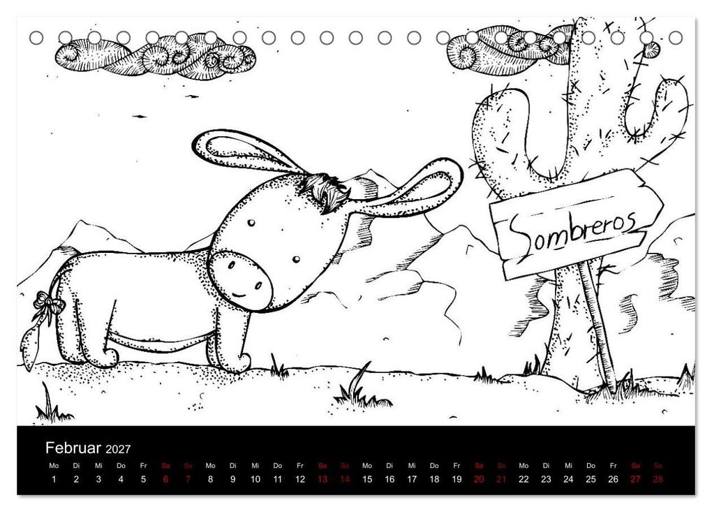 Weitere Ansicht: Bezaubernde Mini-Monster - Ein Ausmal-Kalender (Tischkalender 2027 DIN A5 quer), CALVENDO Monatskalender | Benita Zabel