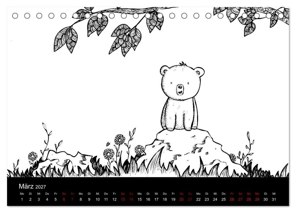 Weitere Ansicht: Bezaubernde Mini-Monster - Ein Ausmal-Kalender (Tischkalender 2027 DIN A5 quer), CALVENDO Monatskalender | Benita Zabel