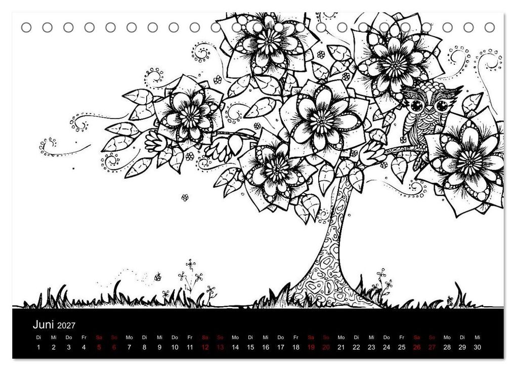 Weitere Ansicht: Bezaubernde Mini-Monster - Ein Ausmal-Kalender (Tischkalender 2027 DIN A5 quer), CALVENDO Monatskalender | Benita Zabel