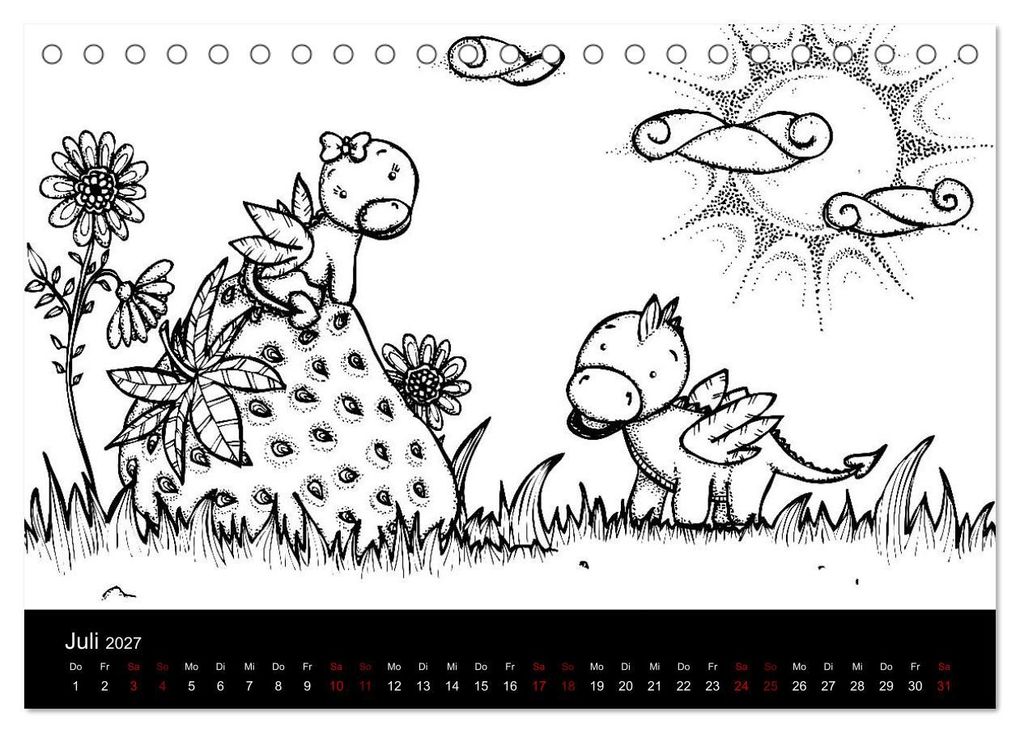 Weitere Ansicht: Bezaubernde Mini-Monster - Ein Ausmal-Kalender (Tischkalender 2027 DIN A5 quer), CALVENDO Monatskalender | Benita Zabel
