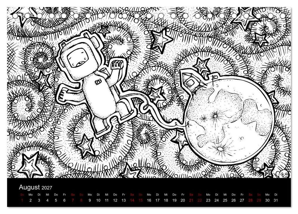 Weitere Ansicht: Bezaubernde Mini-Monster - Ein Ausmal-Kalender (Tischkalender 2027 DIN A5 quer), CALVENDO Monatskalender | Benita Zabel