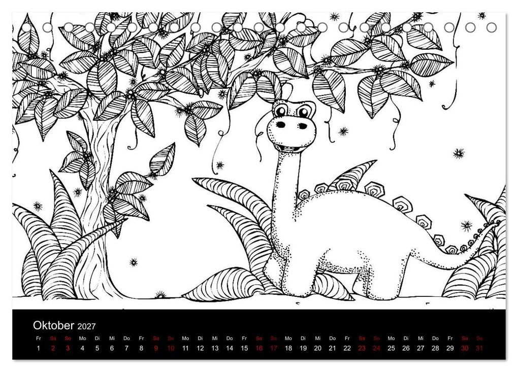 Weitere Ansicht: Bezaubernde Mini-Monster - Ein Ausmal-Kalender (Tischkalender 2027 DIN A5 quer), CALVENDO Monatskalender | Benita Zabel