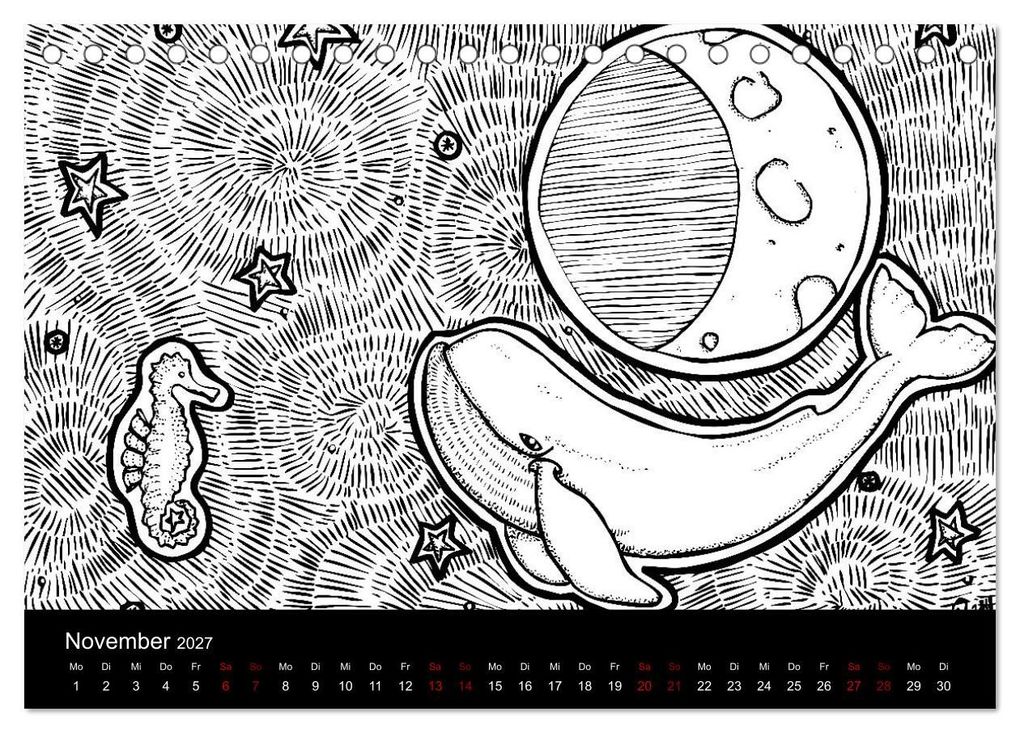 Weitere Ansicht: Bezaubernde Mini-Monster - Ein Ausmal-Kalender (Tischkalender 2027 DIN A5 quer), CALVENDO Monatskalender | Benita Zabel