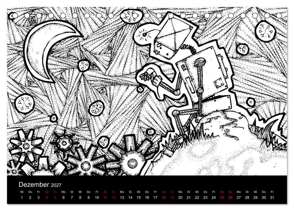 Weitere Ansicht: Bezaubernde Mini-Monster - Ein Ausmal-Kalender (Tischkalender 2027 DIN A5 quer), CALVENDO Monatskalender | Benita Zabel
