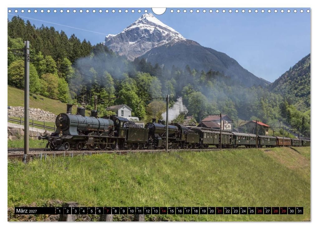 Weitere Ansicht: Eisenbahn-Nostalgie - Oldtimer auf Schweizer Schienen (Wandkalender 2027 DIN A3 quer), CALVENDO Monatskalender | Stefan Schulthess, Calvendo
