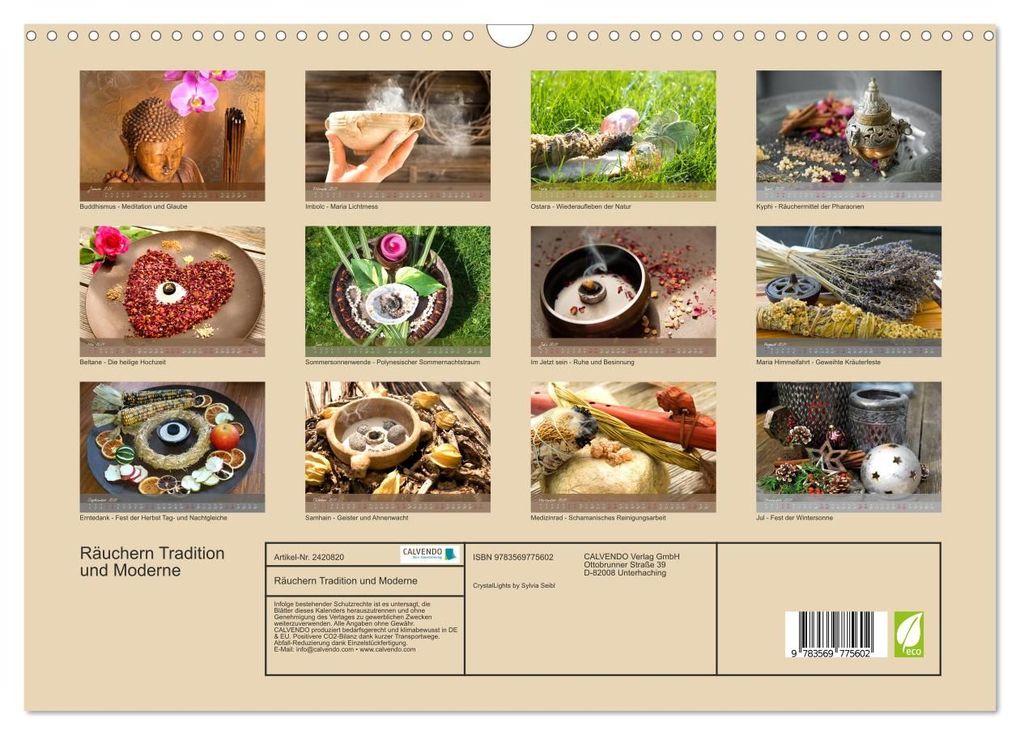 Weitere Ansicht: Räuchern Tradition und Moderne (Wandkalender 2027 DIN A3 quer), CALVENDO Monatskalender | CrystalLights by Sylvia Seibl, Calvendo, Sylvia Seibl