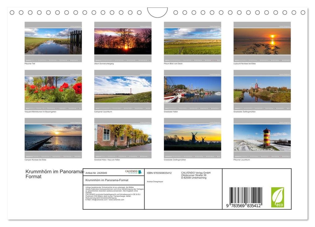 Weitere Ansicht: Krummhörn im Panorama-Format (Wandkalender 2027 DIN A4 quer), CALVENDO Monatskalender | Andrea Dreegmeyer, Calvendo