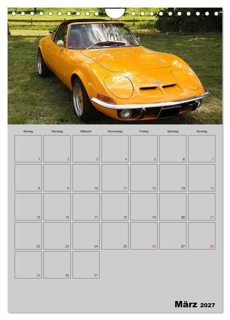 Weitere Ansicht: Opel GT Terminplaner (Wandkalender 2027 DIN A4 hoch), CALVENDO Monatskalender | Anja Bagunk, Calvendo