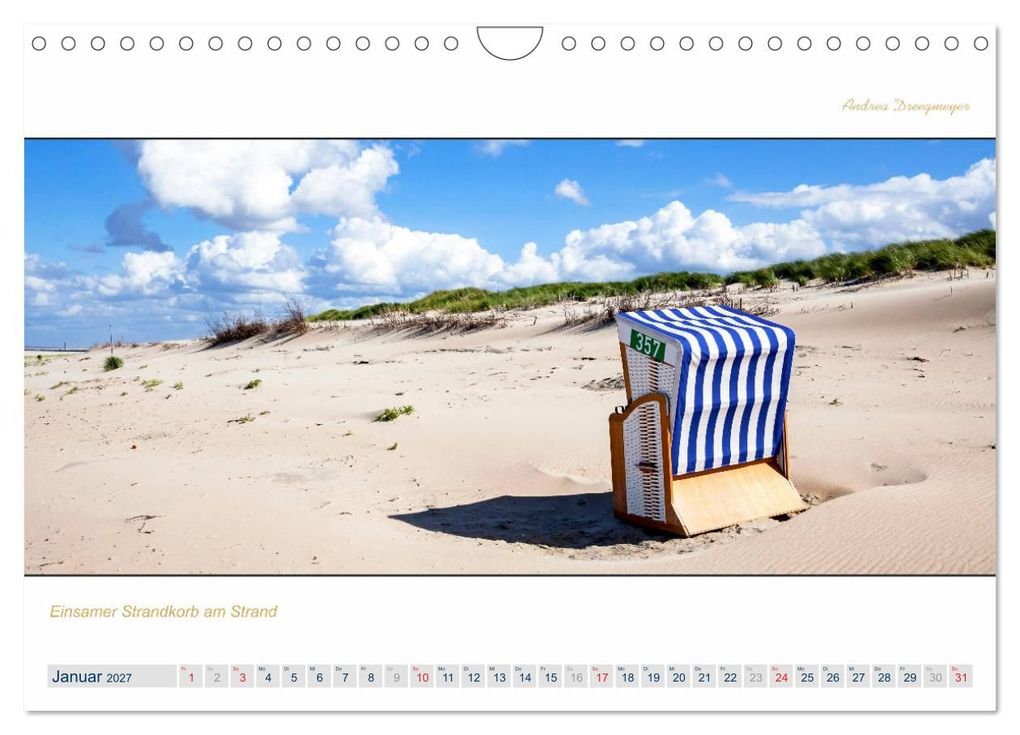 Weitere Ansicht: PANORAMA - Ostfriesische Inseln (Wandkalender 2027 DIN A4 quer), CALVENDO Monatskalender | Andrea Dreegmeyer, Calvendo