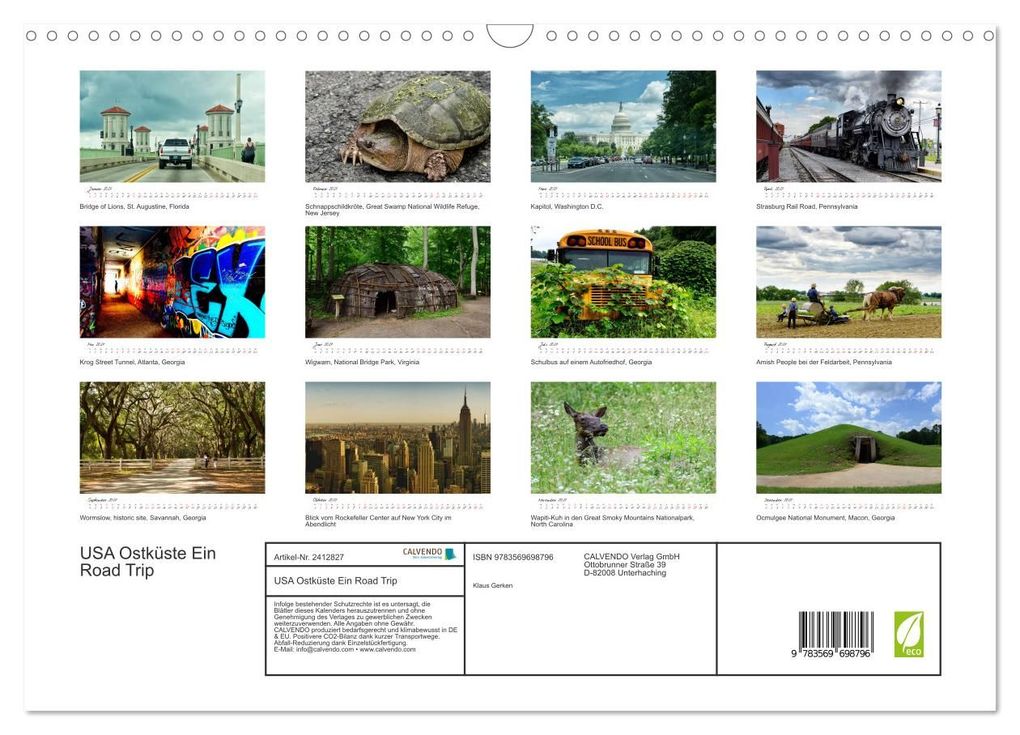Weitere Ansicht: USA Ostküste Ein Road Trip (Wandkalender 2027 DIN A3 quer), CALVENDO Monatskalender | Calvendo