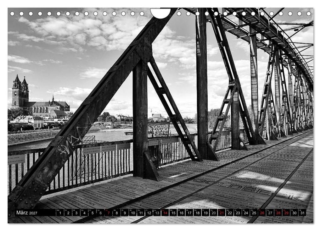 Weitere Ansicht: Magdeburg in Schwarz - Weiß (Wandkalender 2027 DIN A4 quer), CALVENDO Monatskalender | Beate Bussenius, Calvendo