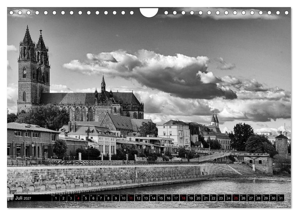 Weitere Ansicht: Magdeburg in Schwarz - Weiß (Wandkalender 2027 DIN A4 quer), CALVENDO Monatskalender | Beate Bussenius, Calvendo