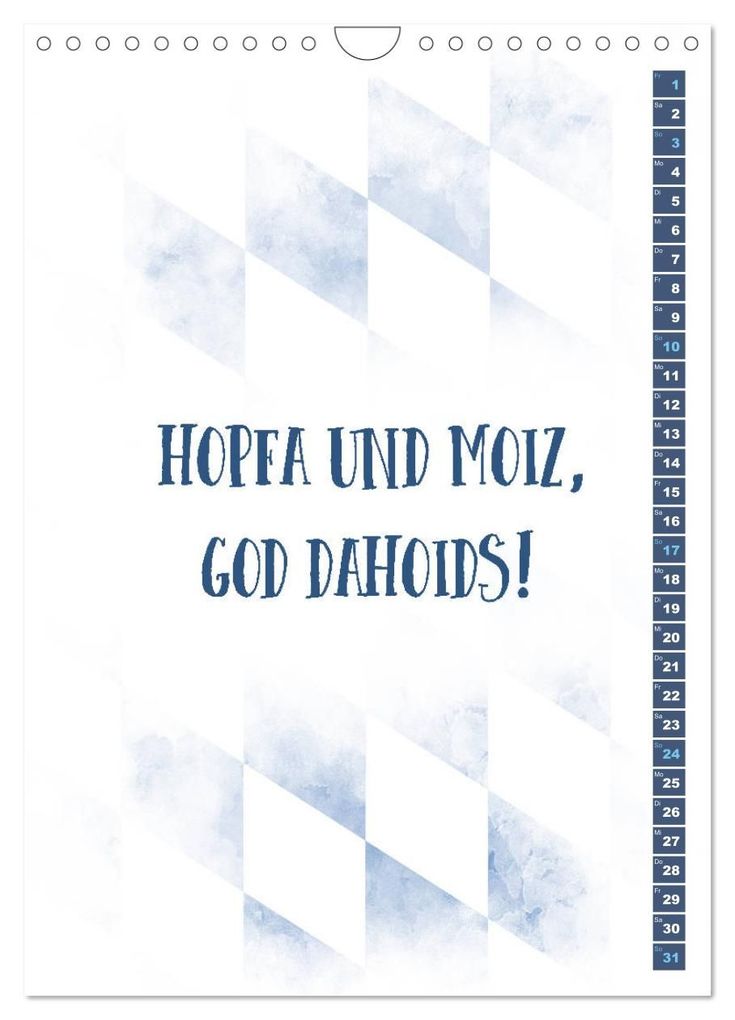 Weitere Ansicht: BAYRISCH Zünftige Sprüche (Wandkalender 2027 DIN A4 hoch), CALVENDO Monatskalender | Melanie Viola, Calvendo