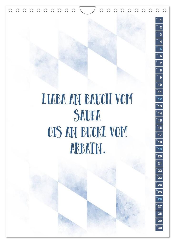 Weitere Ansicht: BAYRISCH Zünftige Sprüche (Wandkalender 2027 DIN A4 hoch), CALVENDO Monatskalender | Melanie Viola, Calvendo