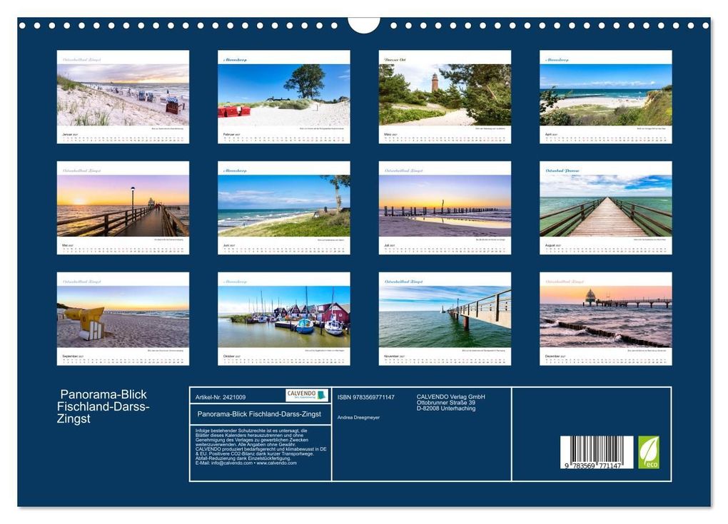 Weitere Ansicht: Panorama-Blick Fischland-Darss-Zingst (Wandkalender 2027 DIN A3 quer), CALVENDO Monatskalender | Andrea Dreegmeyer, Calvendo