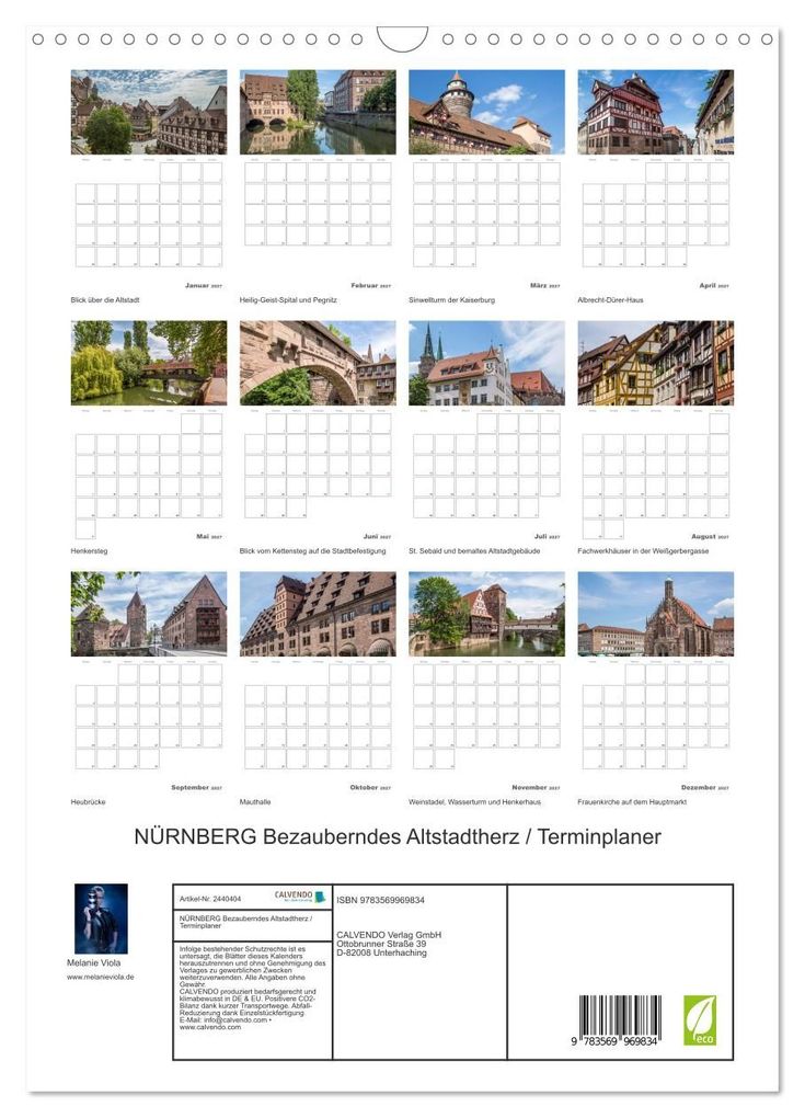 Weitere Ansicht: NÜRNBERG Bezauberndes Altstadtherz / Terminplaner (Wandkalender 2027 DIN A3 hoch), CALVENDO Monatskalender | Melanie Viola, Calvendo