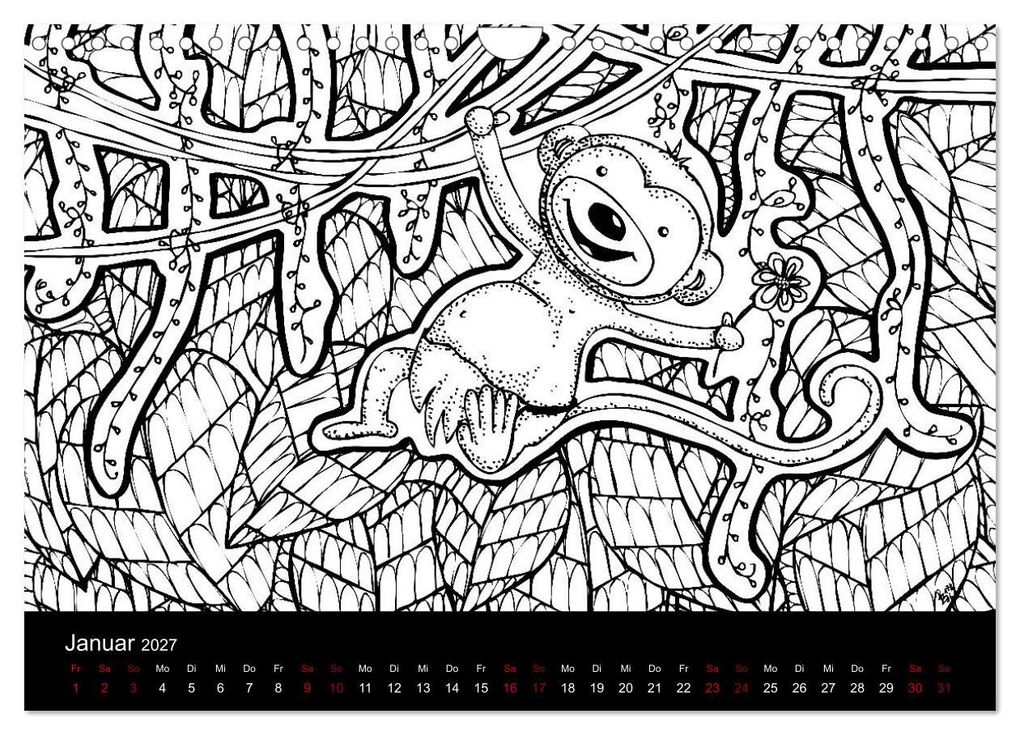 Weitere Ansicht: Bezaubernde Mini-Monster - Ein Ausmal-Kalender (Wandkalender 2027 DIN A4 quer), CALVENDO Monatskalender | Benita Zabel, Calvendo