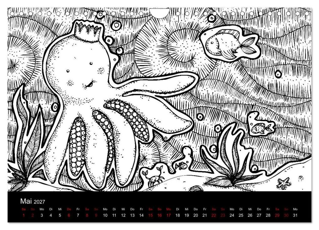 Weitere Ansicht: Bezaubernde Mini-Monster - Ein Ausmal-Kalender (Wandkalender 2027 DIN A4 quer), CALVENDO Monatskalender | Benita Zabel, Calvendo