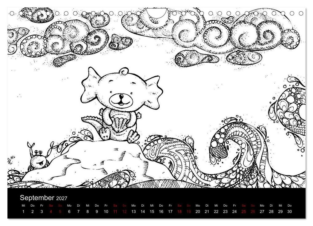 Weitere Ansicht: Bezaubernde Mini-Monster - Ein Ausmal-Kalender (Wandkalender 2027 DIN A4 quer), CALVENDO Monatskalender | Benita Zabel, Calvendo